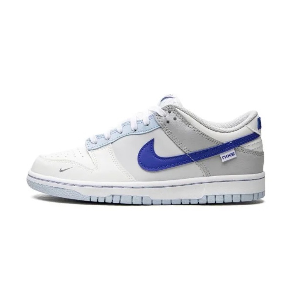Nike Kids/Women Dunk Low Sneakers - White and Blue 4.5y - Picture 1 of 5